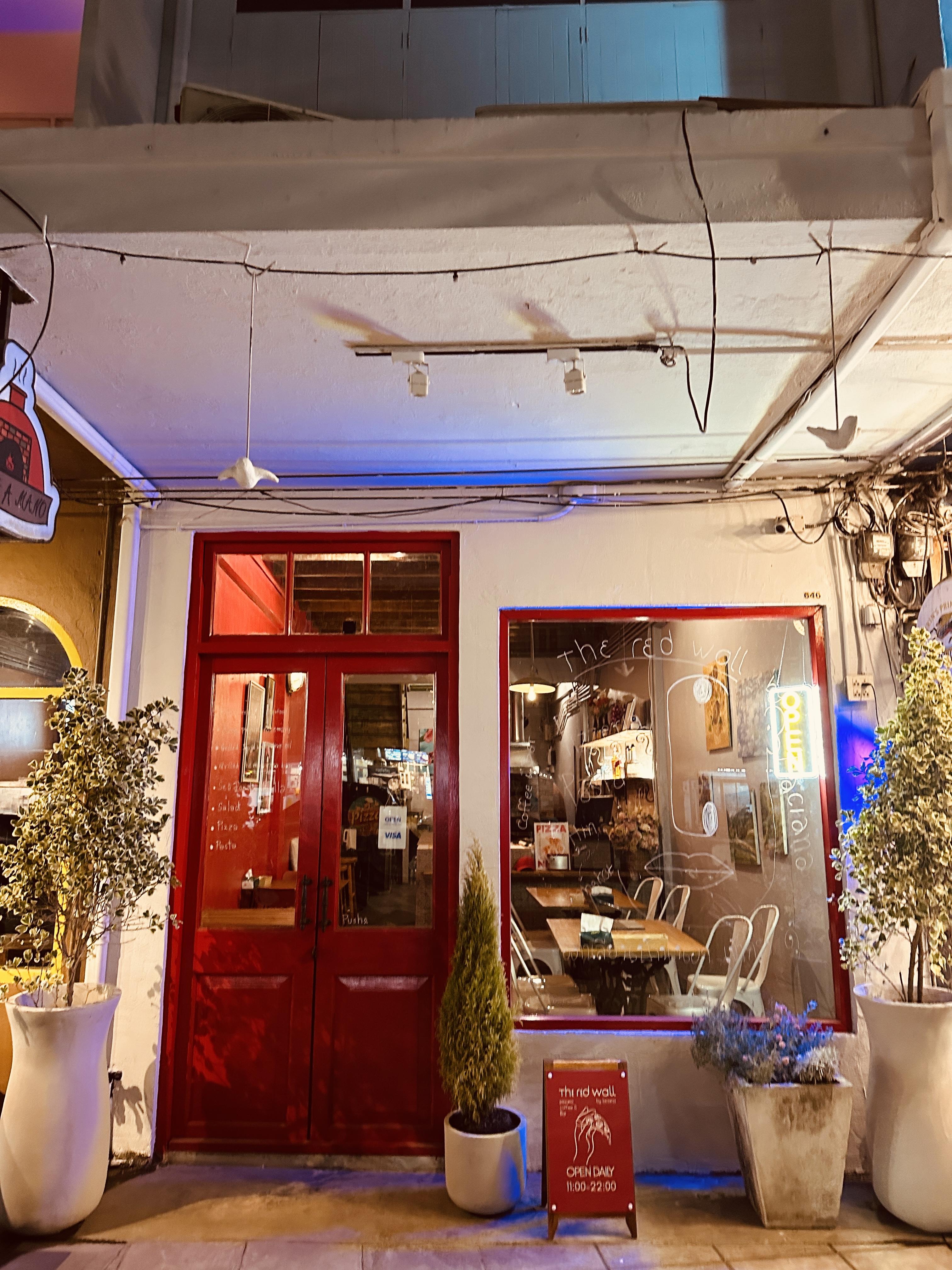 The Red Wall front of house